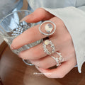 Open Rings Clear Sphere And Gold Marquise Crystal Styles view 2