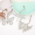 Rhinestone Butterfly Dragonfly Hanging Ornament Silver Metal view 3