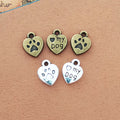 Paw and My Dog Heart Charm in 3 Decorative Finishes view 1