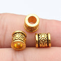 Floral Barrel Large Hole Metal Bead in Three Vintage Finishes view 6