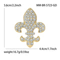 Crystal Fleur De Lis Brooch in Silver or Gold Tone Finish view 5