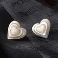 Colorful Resin Layered Heart Statement Stud Earrings in Four Designs view 6