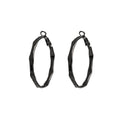 Gunmetal Faceted Irregular Round Oversized Hoop Earrings view 5