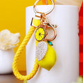 Jeweled Lemon and Citrus Charm Keychains with Braided Wrist Loops view 10