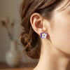 Purple Flower Studs
