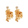 Gold Teardrop Sequin Cascade Earrings with Crystal Tops view 5