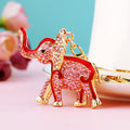 Mixed Jeweled Elephant Keychains in Seventeen Colors and Surface Designs view 3