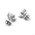 Silver Clear Asscher Square Four-Prong Stud Earrings view 4