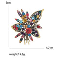 Leaf Bouquet Crystal Brooch in Four Jewel Tone Palettes view 5