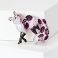 Enamel Gemstone Fox Brooch Red Champagne Purple Blue view 4