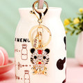 Jeweled Tiger Character and Plaque Keychains with Bare Wrist Loops view 4