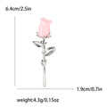 Rose Bud Stem Brooch Enamel Flower Metal Lapel Pin view 8