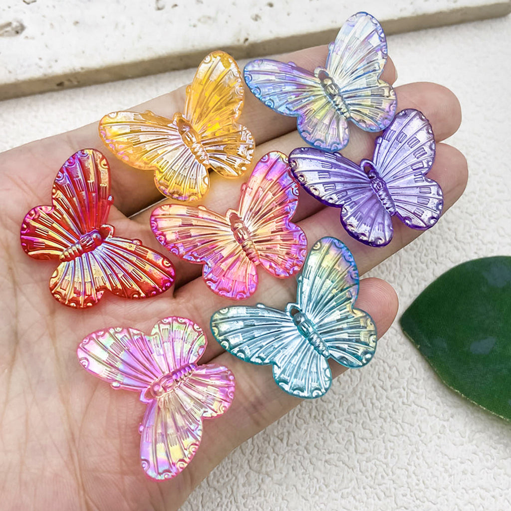 Acrylic Baroque Butterfly Charm Pendant for DIY Cream Glue Necklace Bracelet Decor