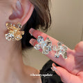 Sculpted Metal Flower Stud Earrings For Women Jewelry view 2