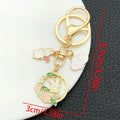 Thirteen Pink Rabbit Blossom Wreath Metal Keychain Designs view 9
