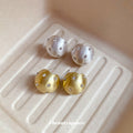 Baroque Pearl Look Round Stud Earrings in Gold and Silver view 3