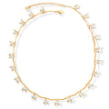 Freshwater Pearl Drop Gold Bar Choker Necklace Extender view 5