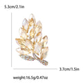 Marquise Crystal Leaf Brooch Decorative Lapel Pin For Jackets And Scarves view 9