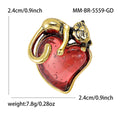 Cat on Red Heart Brooch with Translucent Enamel for Jackets and Scarves view 4
