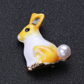 Rabbit Pearl Brooch in Detailed Metal and Crystal Design view 4