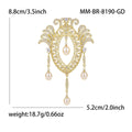 Ornate Filigree Brooch With Pearl Teardrop Dangles view 6