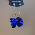 Layered Petal Drop Earrings in Blue and Red Statement Jewelry view 6