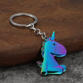 Metal Unicorn Keychain in White and Iridescent Styles view 3
