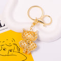 Rhinestone Enamel Owl Keychain Metal Cartoon Bird Bag Charm view 4