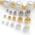 Rounded Square Large Hole Spacer Beads for Jewelry Making view 1