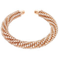 Thick Ribbed Crystal Open Cuff In Gold Or Silver Tone view 5