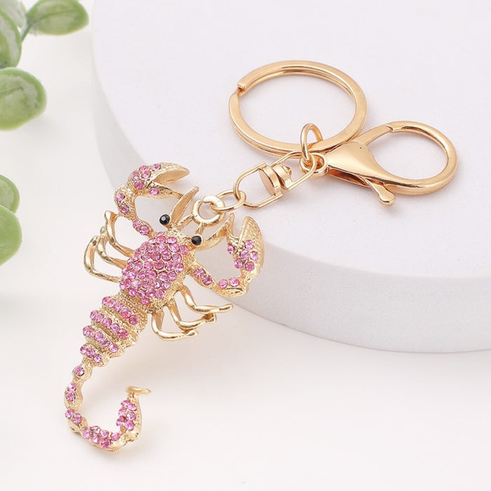 Rhinestone Scorpion Keychain Gold Tone Insect Charm Styles