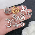 Alloy Metallic Yoga Lotus Metal Charms with 21 Listed Options view 3