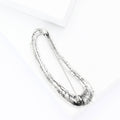 Elongated Black Crystal Loop Brooch in Antique Silver Tone view 3