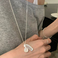 Comb Pendant Fine Chain Necklace In Two Metal Tones view 3