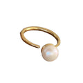 Gold Tone Mother of Pearl Butterfly Open Adjustable Ring view 5