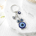 Blue Evil Eye Owl, Elephant and Round Metal Keychains view 3