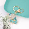 Rhinestone Crown Elephant Keychain Gold Tone Lucky Charm view 12