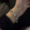 Silver Charm Bracelet With Star Heart Flower And Gems view 3