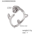 Openwork Metal Fashion Rings Butterfly Rose Wave And Bands view 9