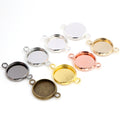 Round Double-Loop Bezel Connectors in Mixed Metal Finishes view 3