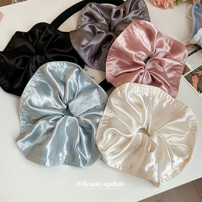 Oversized Square Satin Scrunchie In Black Gray Or Dusty Pink
