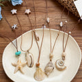 Shell And Starfish Pendant Cord Necklaces In Four Styles view 4