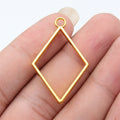 Open Diamond Resin Frame Charms in 4 Finishes for Jewelry Making view 7