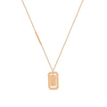 Rose Gold Steel LUCK Long Sweater Necklace Heart Rectangle view 5