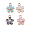 Five Petal Flower Enamel Alloy Charms in Four Colors for Jewelry Making view 5