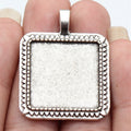 Square Cabochon Settings in Two Antique Metal Finishes view 1
