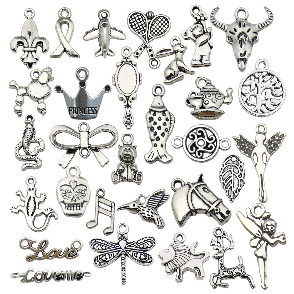 Zinc Alloy Dragonfly Snake Cow Horse Bear Deer Charm Pendant for DIY Keychain Jewelry Making