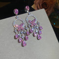 Silver Butterfly Circle Chandelier Crystal Drop Jewelry view 11