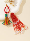 Beaded Tassel Bag Charm Pendant With Pearl Trim Seven Colors view 6