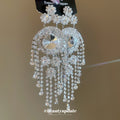Crystal Chandelier Earrings with Floral Tops in Three Colors view 4